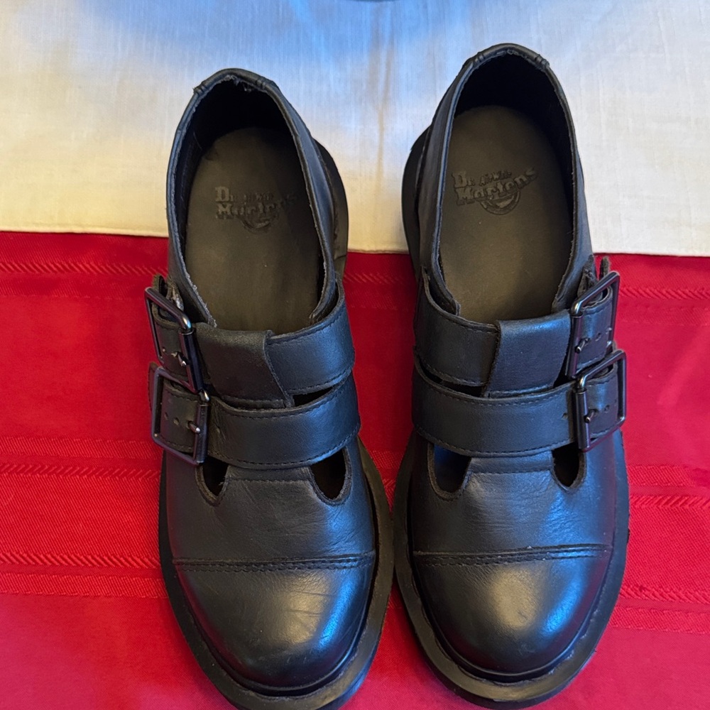 Dr. Martens women’s Mary Jane’s Double Buckle charcoal, color Shoes